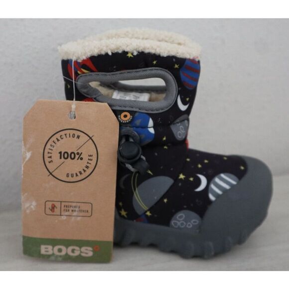 Bogs 72276I-009 Baby Boys Sz 4 Black Multi B-Moc Space Snow Boots - Picture 5 of 11
